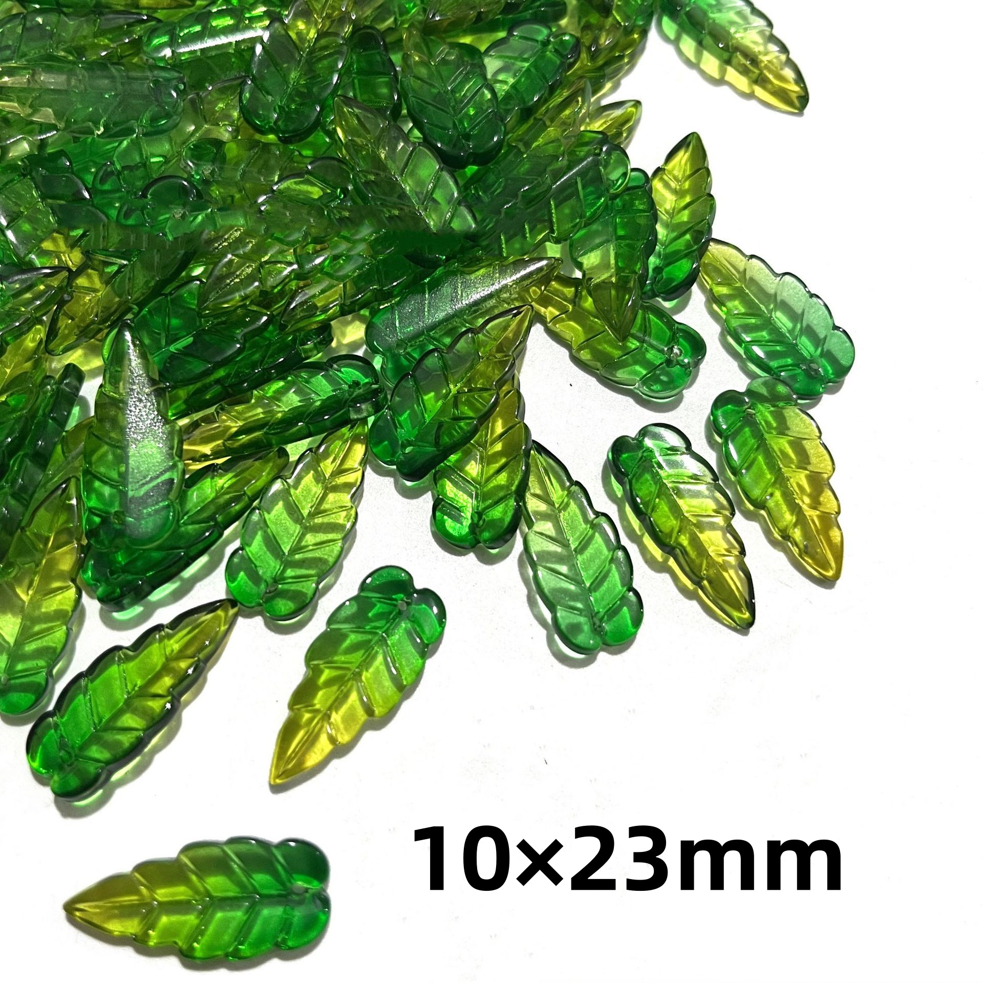 30/50 Uds. Cuentas de hojas de cristal para joyería, cuentas de hojas verdes de Murano para hacer pulsera, collar, accesorios DIY hechos a mano a granel: Blanco / 2MM