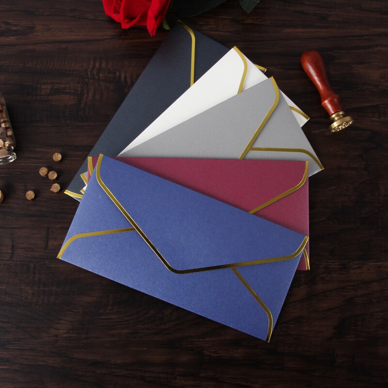 50Pcs 22x11cm Retro Envelope Vintage Paper Envelopes Postcard Packaging Envelope Luxurious Wedding Invitation Card Envelope