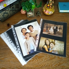 Album leaf DIY photo Punched Pocket With 300g Black Paper Card Board Nonpoisonous Tasteless For A4 Binder Folder