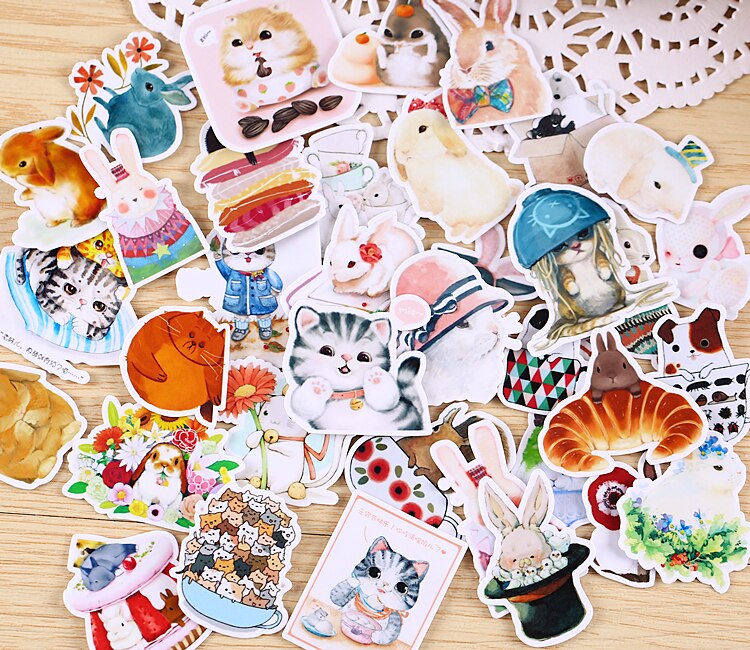 35 PCS Schattige kleine dier Papier Stickers Ambachten En Scrapbooking stickers kids speelgoed boek Decoratieve sticker DIY Briefpapier