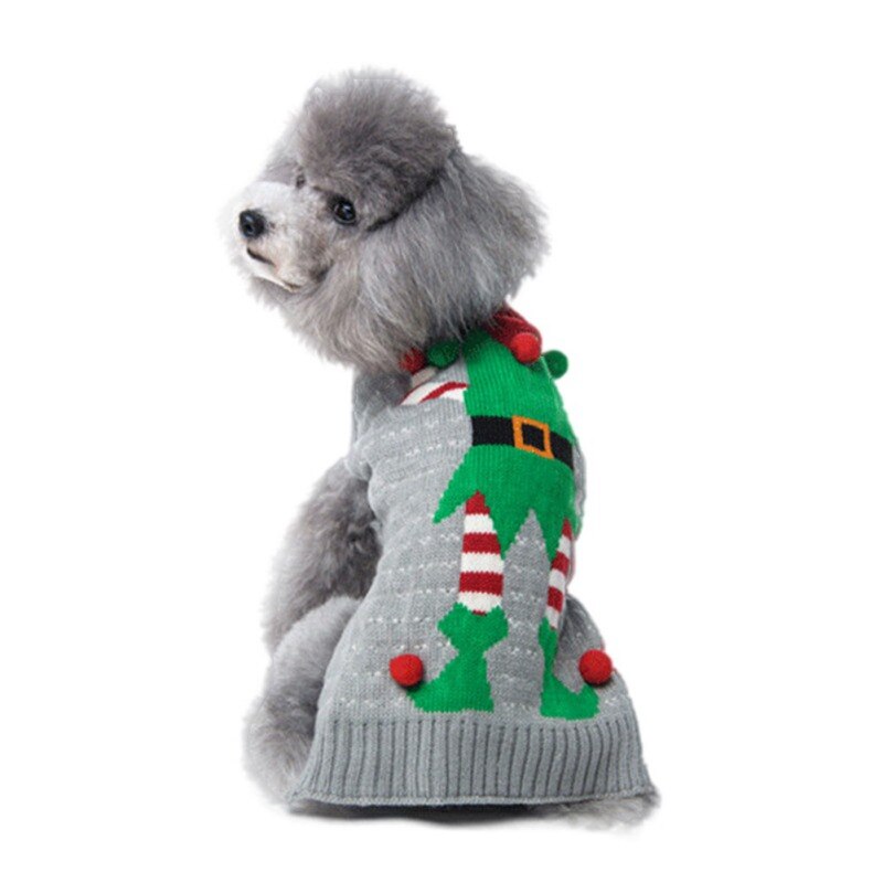 Jul hundetrøje xmas pet coat outfits tøj til hund kat strik tøj lille hundetøj strik pudel corgi