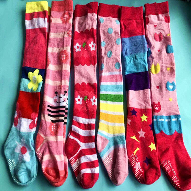 41 cm long breathable cartoon sweat absorption comfort boy and girl pantyhose cotton cartoon baby stockings 5 pc/lot