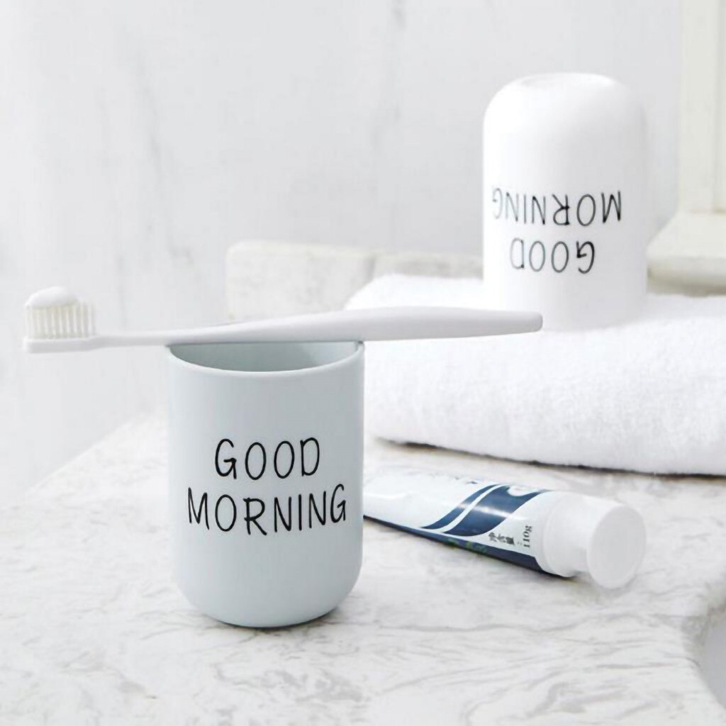 Simple Nordic Travel Portable Washing Cup Home Bathroom Couple Plastic Good Morning Toothbrush Holder Cup Storage Cup Accessorie