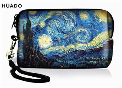 2018Van Gogh coin purse Women Lady Small Wallet coin purse kids Hasp Purse zipper Clutch Bag: Beige