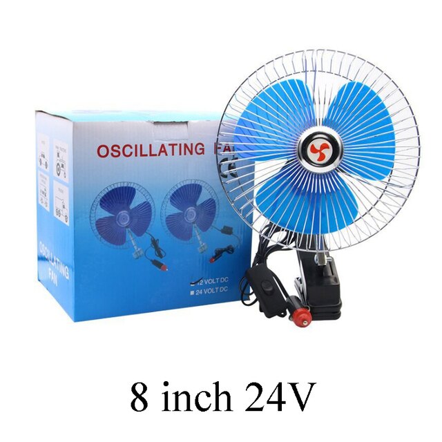 25W 12V 24V 180 Graden Alle-Ronde Verstelbare Car Auto Air Cooling Ventilator Laag Geluidsniveau Auto auto Cooler Ventilator Auto Fan Accessoires: 8 inch 24V