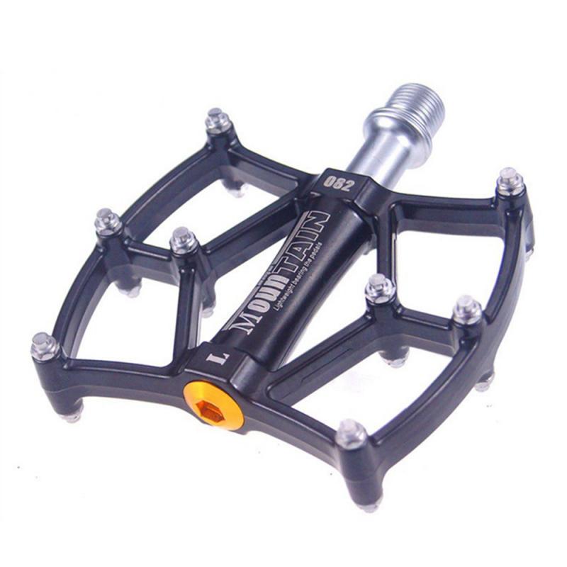 Bicycle Pedals Large Mountain Bike Pedals Aluminum Alloy 3 Bearing MTB Road Bike Pedals UltraLight Safe With Foot Nails: Default Title