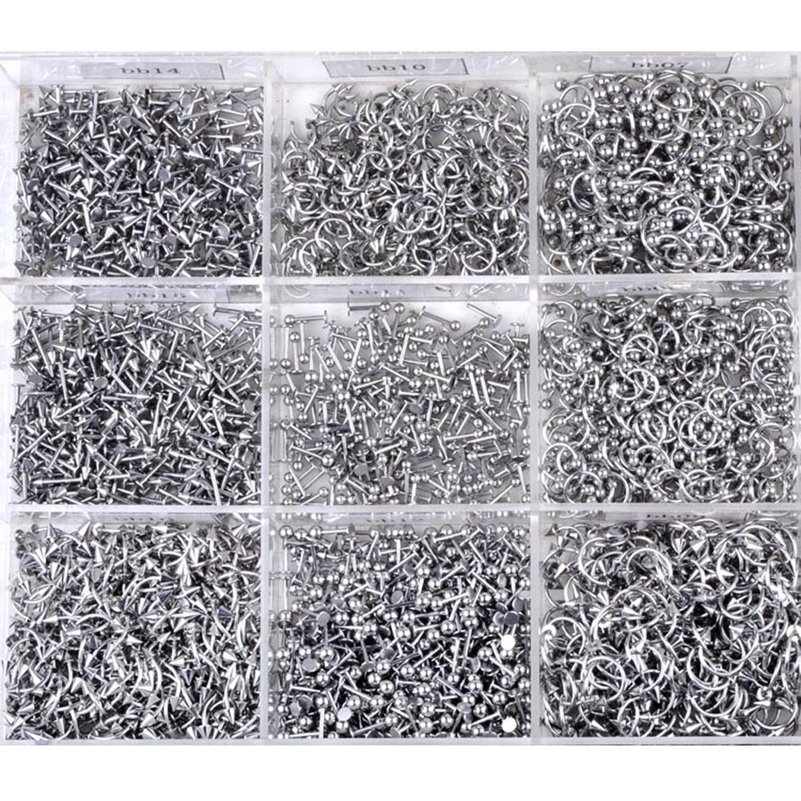45/90 Stück Mix Edelstahl Nase Ohr Bauch Lip Zunge Ring Captive Bead Augenbraue Bar Piercings Körperschmuck Lot Bulk