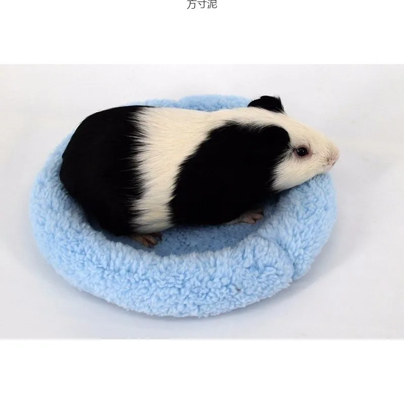 Tapis de nid de Hamster, petit litière pour animaux de compagnie, pour hérisson, écureuil, souris, Rats, cochon d'inde, coussin mignon, maison, nid de Hamster, produits pour animaux de compagnie: S / Bleu