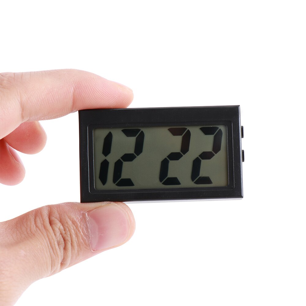 Bureau Digitale Klok Lcd-scherm Zelfklevende Auto Dashboard Auto Interieur Of Stand Plastic Mini Tijd Klok Met Batterij
