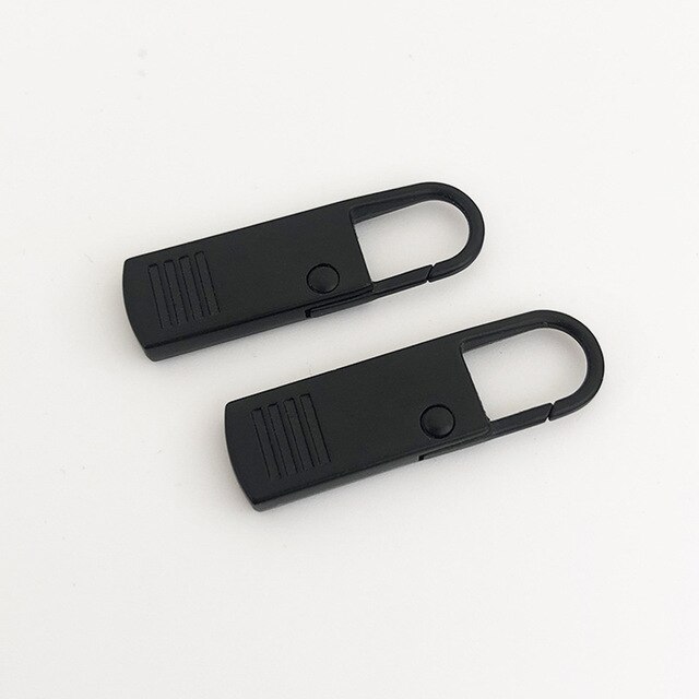 2pcs Zipper Pull Replacement Metal Pull Tab Fixer Repair Pullers For Luggage Suitcase Backpack Jacket: Black