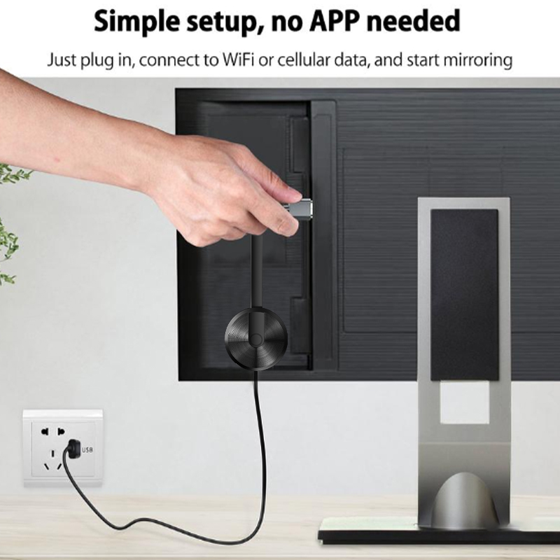 Mobile wireless screen mirroring device, screen projector, encrypted dongle, screen sharing extender