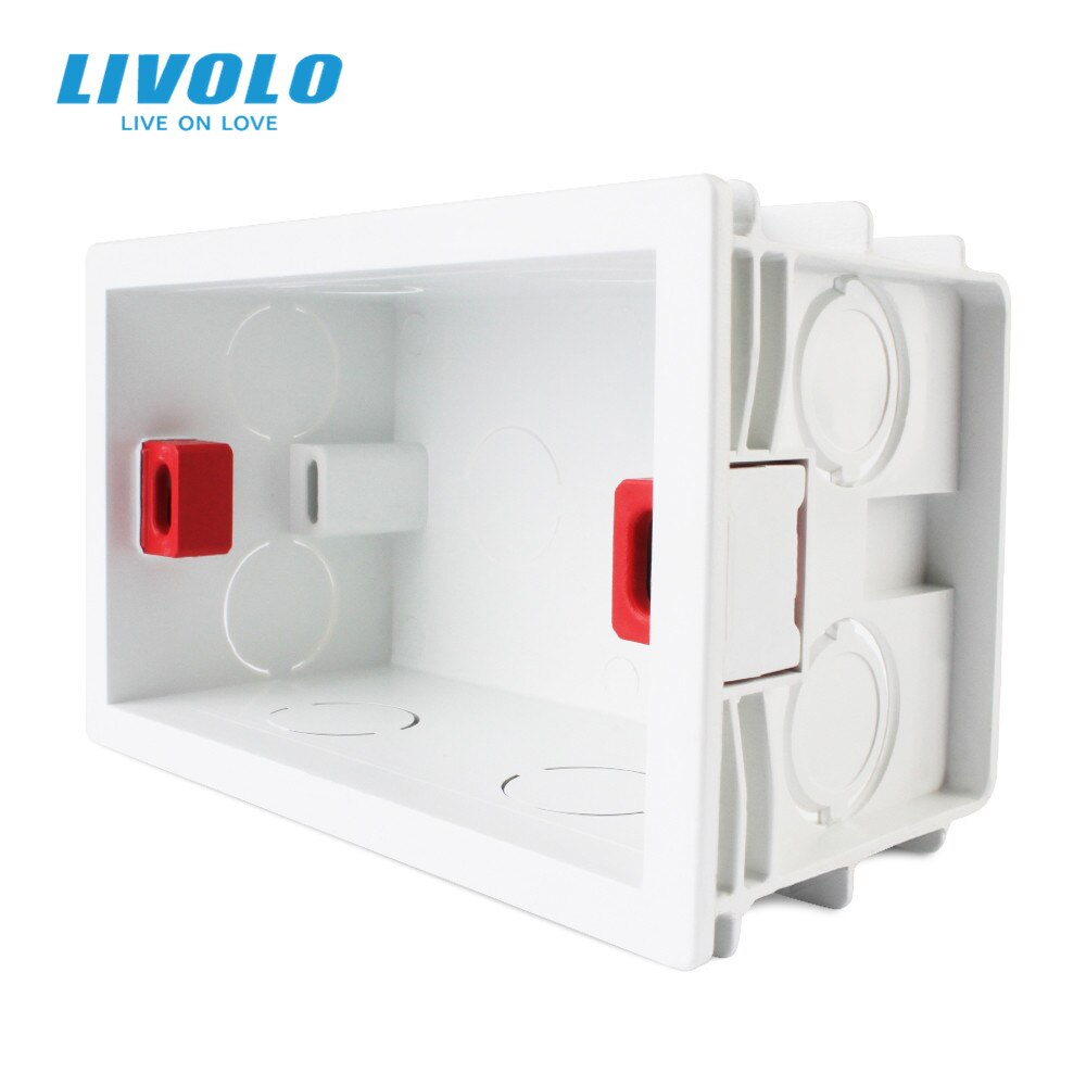 Livolo Gratis Kiezen, Wit Plastic Materialen, 101Mm * 67Mm Us Standaard Interne Mount Box Voor 118Mm * 72Mm Standaard Muur Lichtschakelaar