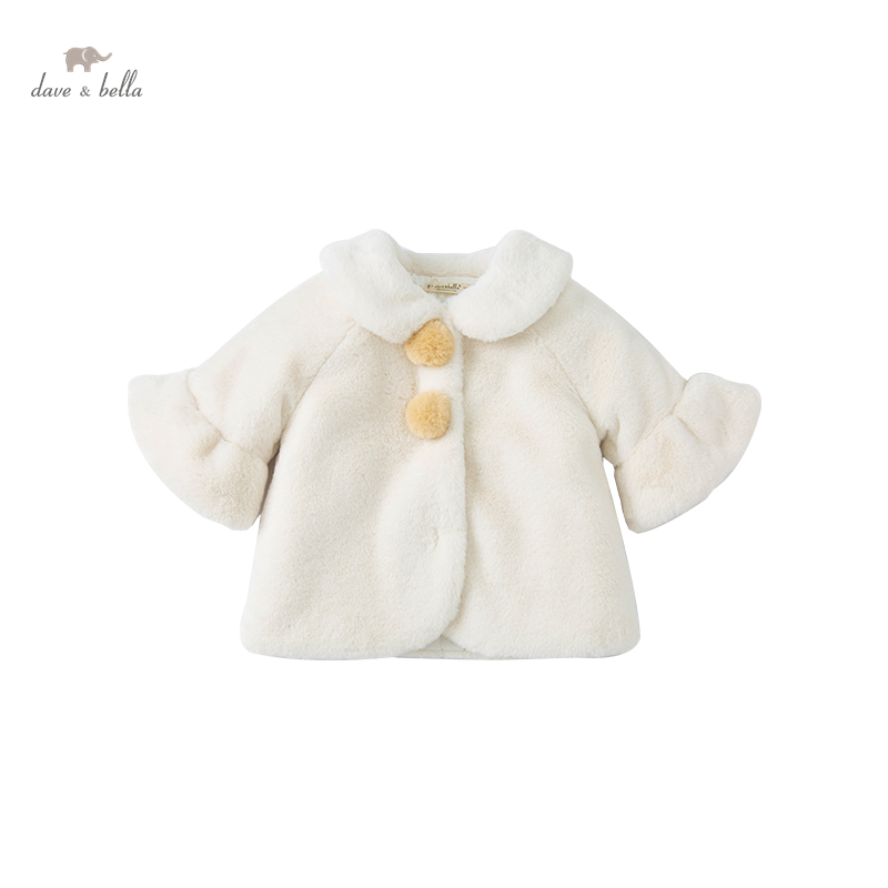 DBM19748 Dave Bella Winter Baby Meisjes Mode Stevige Gewatteerde Jas Kinderen Meisje Tops Baby Peuter Bovenkleding