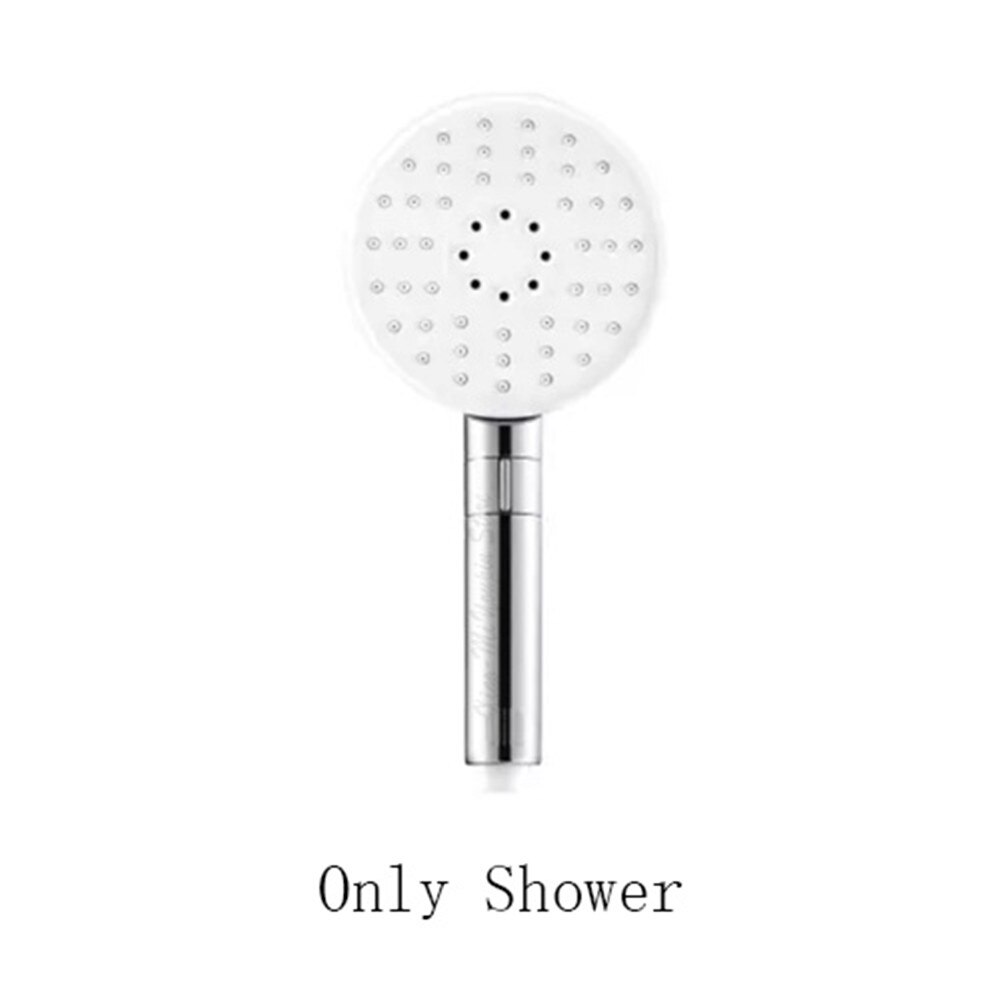 3 Modes Adjustment Handheld Shower Head Set 360° 120mm 53 Water Hole with PVC Matel Powerful Massage Shower: only Silver shower