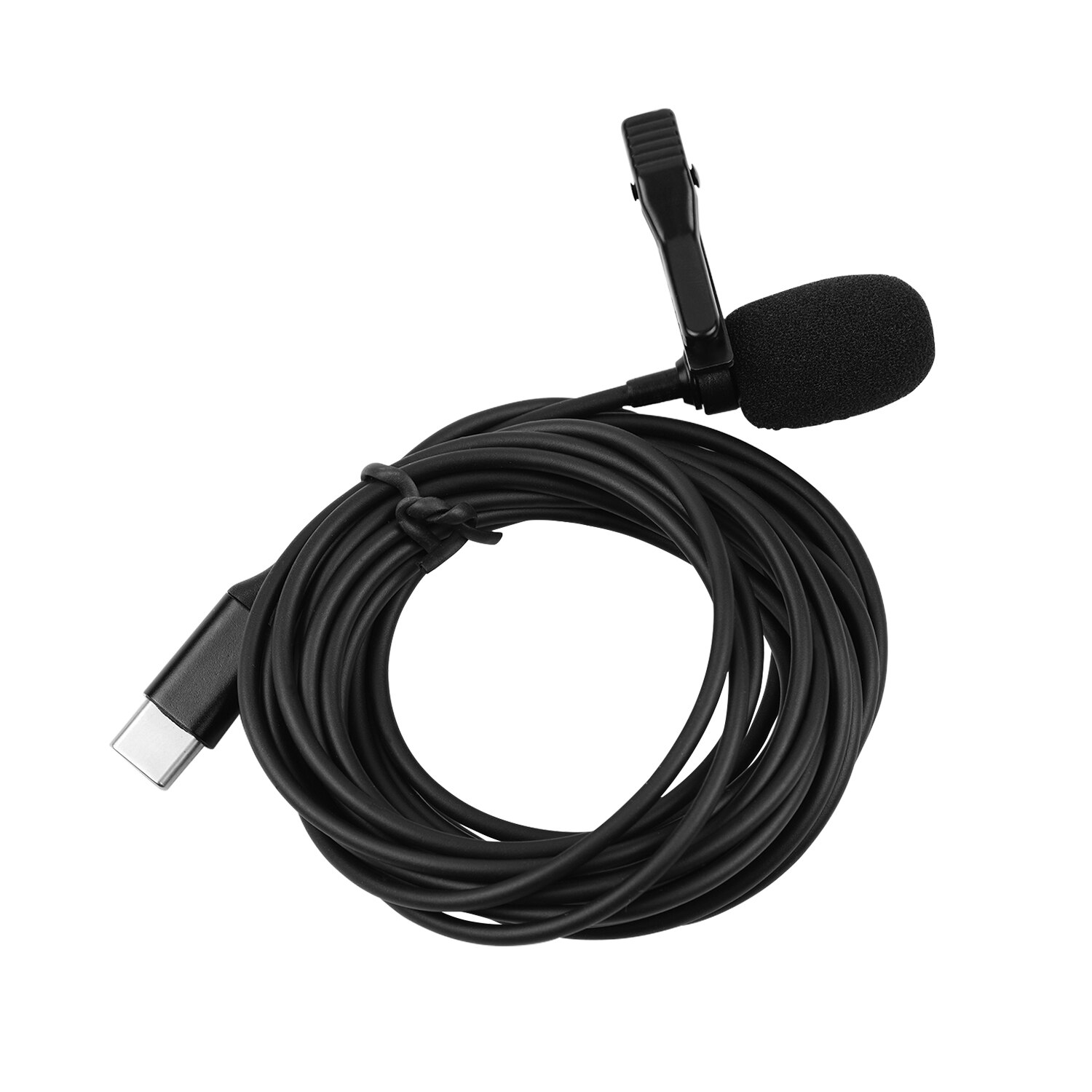 Omni-directional MIC Video Condenser Lavalier mini Microphone with Foam Windshield 3m Cable Compatible with Type-C Smartphone