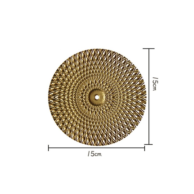 Nordisk lys luksus vægdekoration vedhæng moderne hjem metal dekoration håndværk bølgemønster sofa baggrund væg runde vedhæng: E diameter 15cm