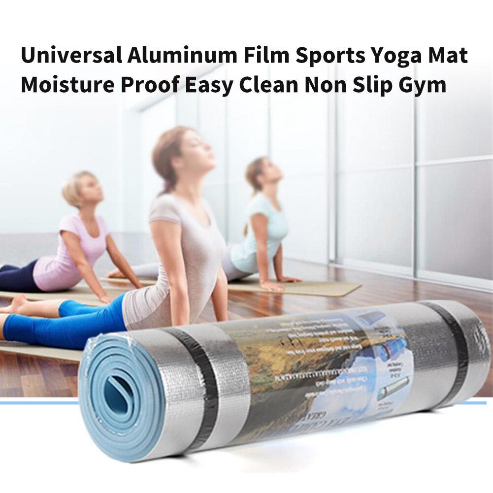 Yoga Mat Soft Gym Moisture Proof Universal Easy Clean Outdoor Non Slip Pilates Aluminum Film Sports Fitness Portable