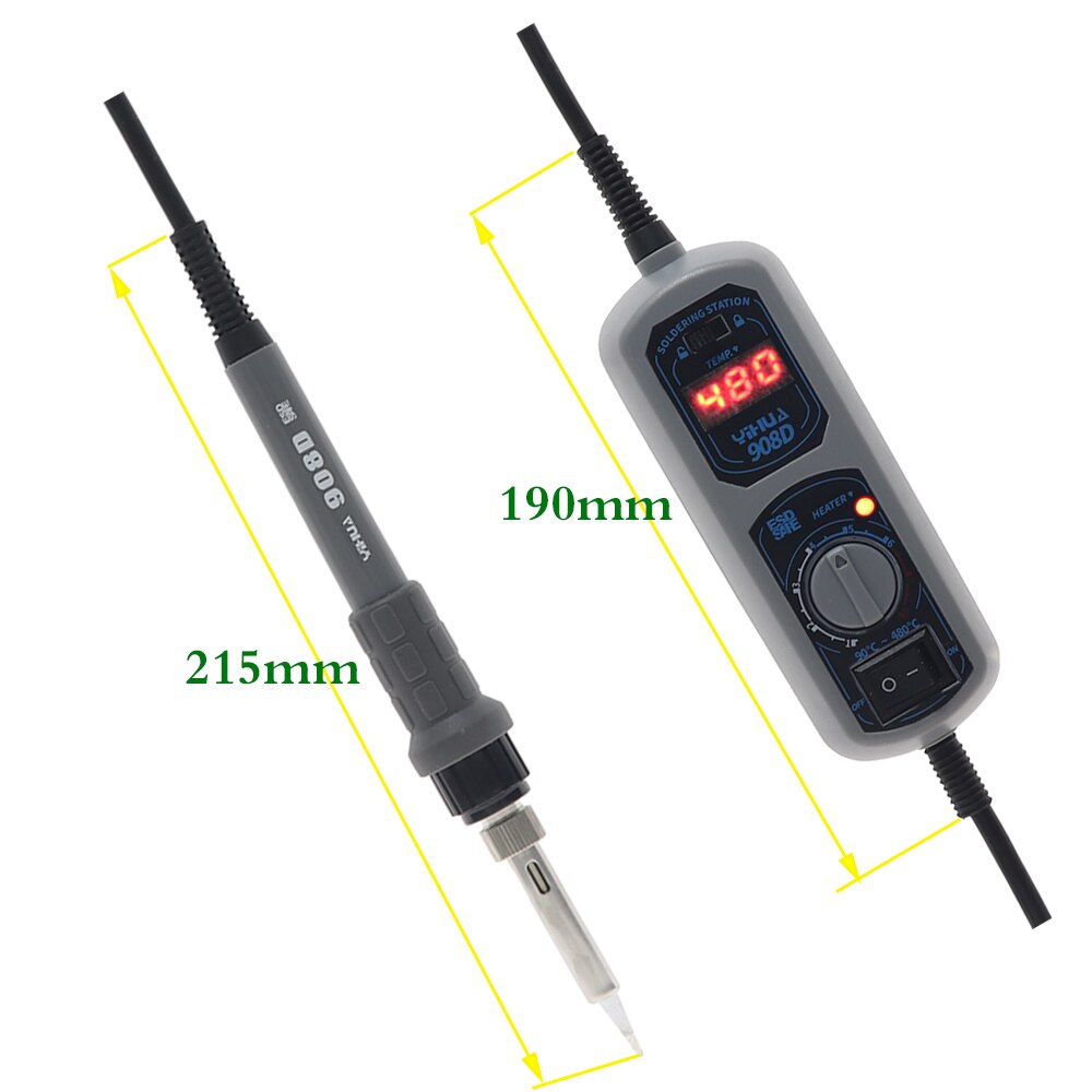 Yihua-soldador eléctrico 908D, herramienta de reparación, BGA, retrabajo, estaño, soldador Digital, temperatura ajustable, estación de soldadura de estaño