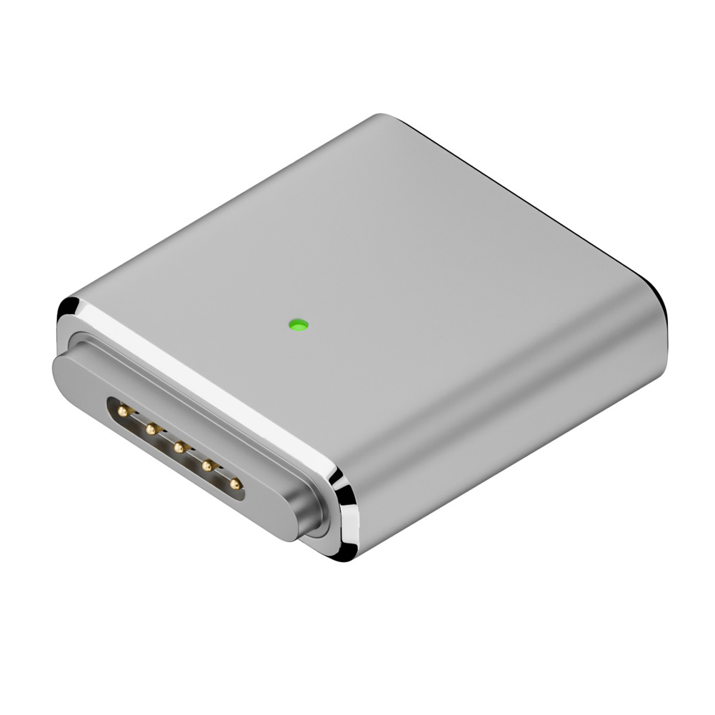 PD 100W genere-C a per Magsafe 3 connettore adattatore USB C magnetico connettore convertitore spina di ricarica per computer portatile per MacBook aria/pro: Argento