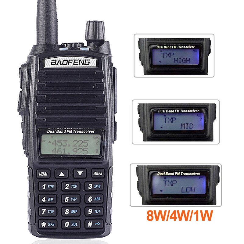 2 pièces Baofeng Ture 8 W UV-82 10KM longue portée puissant talkie-walkie voie Radio Amador 8 Watts émetteur-récepteur Portable CB Vhf/uhf deux