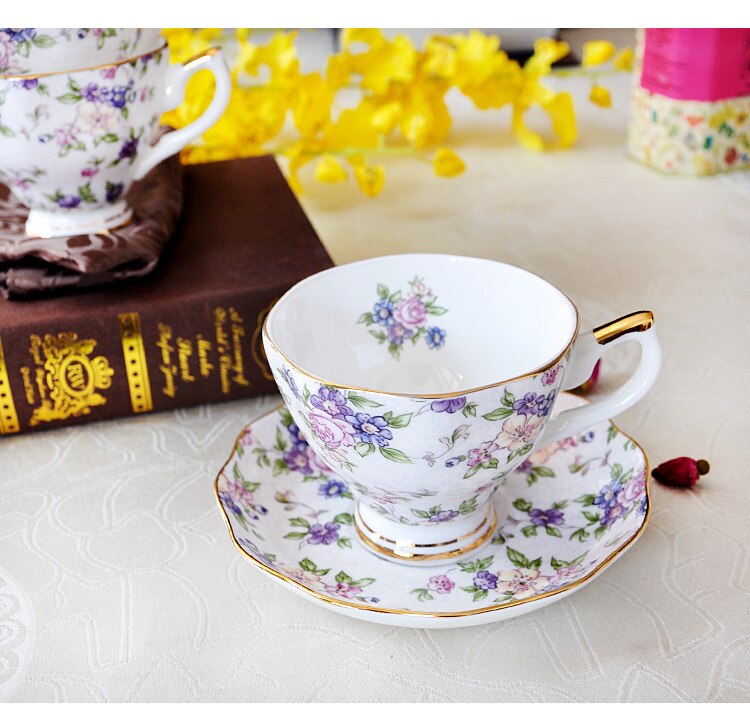 Juego de Café Chino de hueso europeo, plato de porcelana de cerámica simple , taza de leche de té de la tarde, 200ML: B