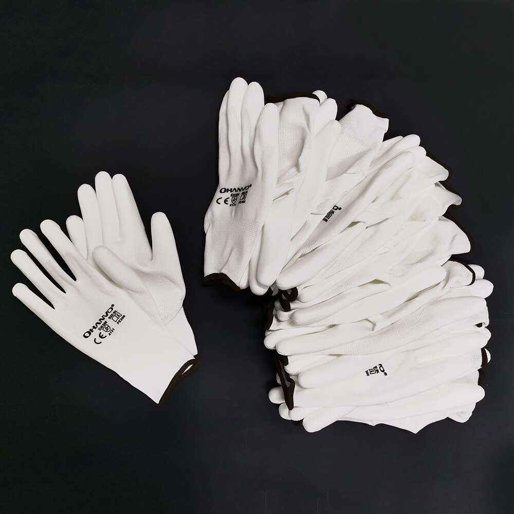 10 Pairs Pu Nitril Coating Werkhandschoenen Gecoate Palm Handschoenen Mechanic Werken Handschoenen Hebben Ce Gecertificeerd EN388