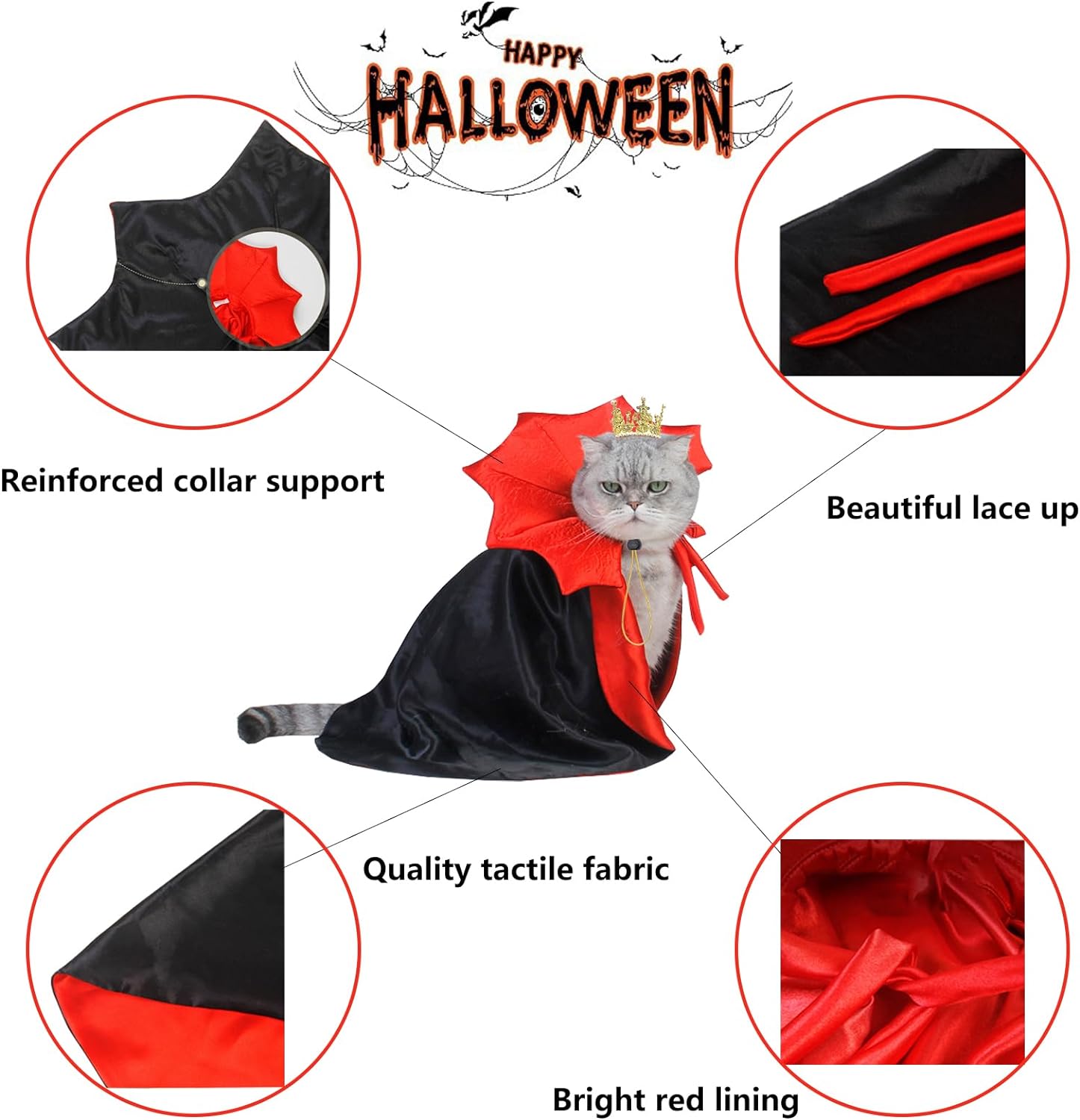 Halloween Huisdier Cosplay Vampier Kostuums Voor Kleine Katten Honden Cape Kitten Puppy Jurk Kawaii Kleding Foto Rekwisieten Cadeau: Default Title