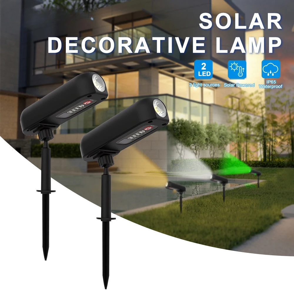Outdoor Solar Spotlights IP65 Waterproof Adjustable Solar Landscape Spotlights 2 Modes Solar Uplights for Trees Garden Pathway