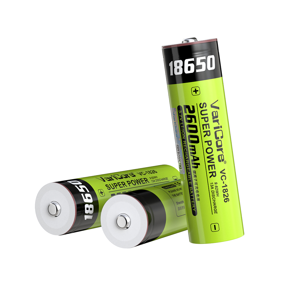 18650 oppladbare batterier 18650 li- ionbatterier 3.7v 2600 mah innebygd batteri i enheten, klasse a-kvalitet varicore-vvv