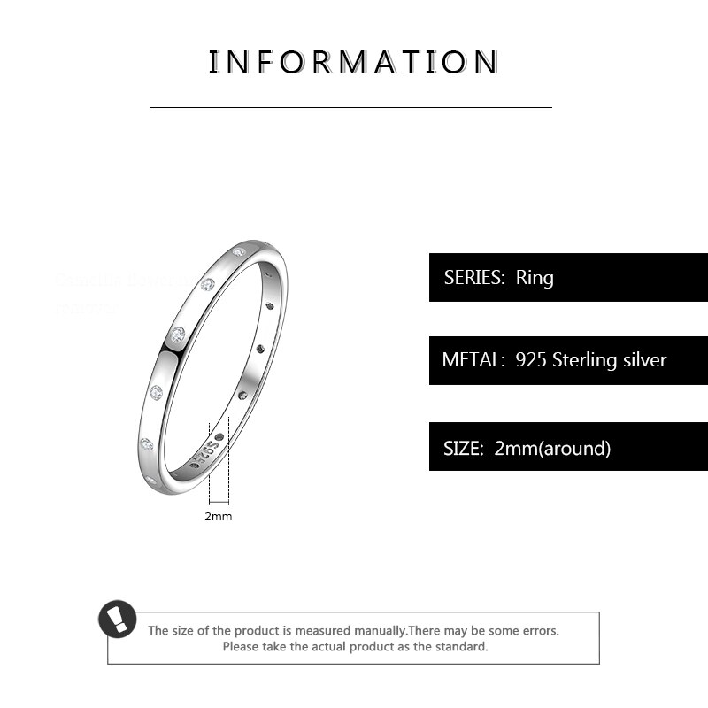 Authentieke 925 ronde sterling zilveren ringen met zirkonia in de vorm van een ring voor dames, geometrische stapelbare ringen