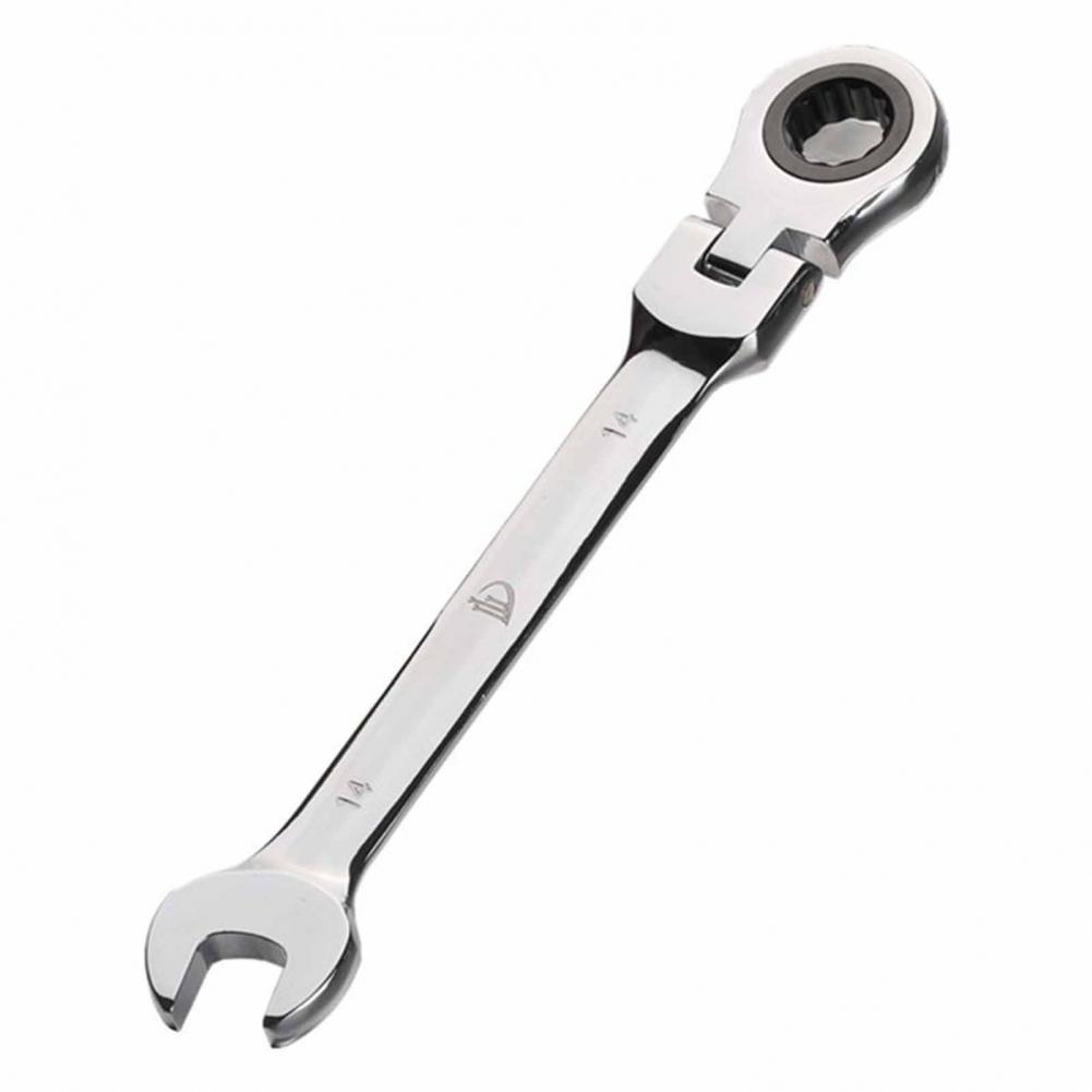 8-19mm Wrench Compact Adjustable Head 180-degree Rotary 72-tooth Ratchet Spanner for Vehicle Maintenance: 8mm