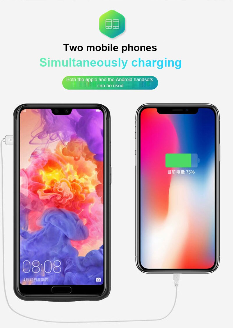 6800/8200mAh Power Bank Charger Case for Huawei P20 P20 pro External Pack Backup Battery Charging Case Cover for Huawei p20 pro