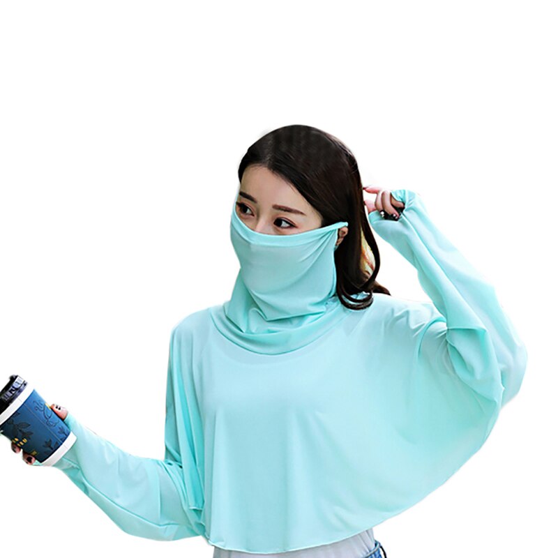 Outdoor Anti-Muggen Shirt Met Gezichtsmasker Sneldrogende Zon beschermende Kleding UV Ademend Shawl