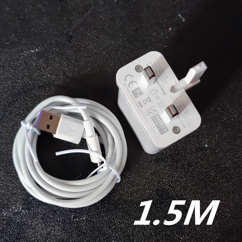 Original Huawei 40W Aufzurüsten USB Schnelle Ladegerät 10V 4A Adapter 5A Typ C Kabel für Honor 10 Magie p20 P30 pro p40 pro mate 30: UK 1.5M CABLE