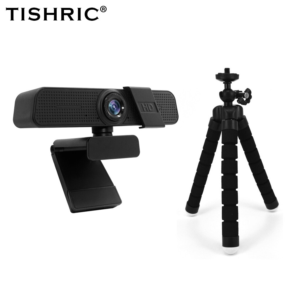 TISHRIC Webcam 2K 2560*1440P Full HD Web Camera PC USB Camera Web Cam 1080p Webcam Computer Web Camera with Microphone Bracket: Webcam with Bracket