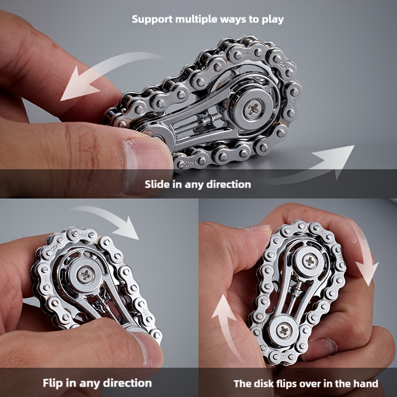 Piñones volante dedo Gyro Fidget Spinner antiestrés ansiedad cadenas de bicicleta de Metal EDC Spinner Fidget juguetes para adultos