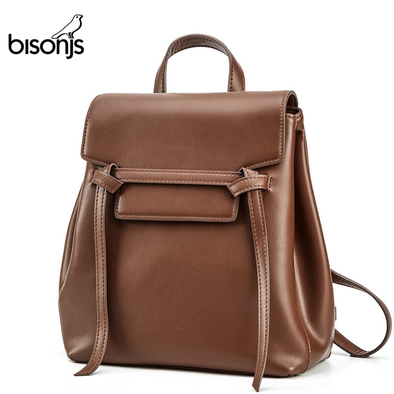 Bisonjs leren damesrugzakken schoudertas reistas dames mochila ipad schooltassen voor meisjes  b1839