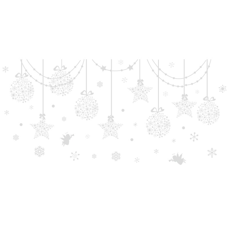 [Shijuehezi] Sterren Sneeuwvlokken Angel Glas Stickers Diy Opknoping Ornament Muurstickers Voor Woonkamer Raam Kerst Decoratie: Default Title