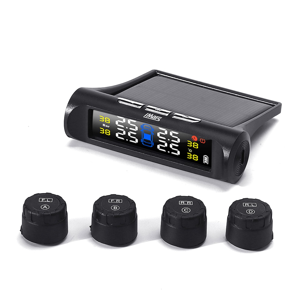 Imars  t240 tpms solenergi dekktrykk alarm Observere system universell tester trådløs lcd skjerm med 4 eksterne sensorer