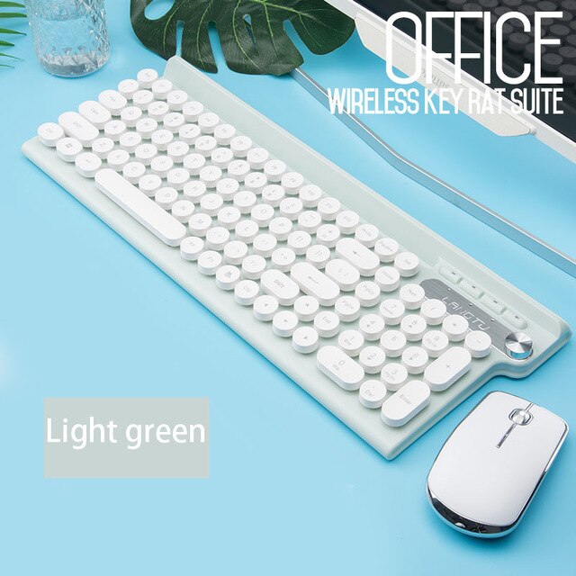 Rechargeable Wireless Keyboard Mouse Set Retro Punk Keyboard Waterproof Multimedia Groove Computer Gaming Keyboard Mouse: LT500 rechargeable2