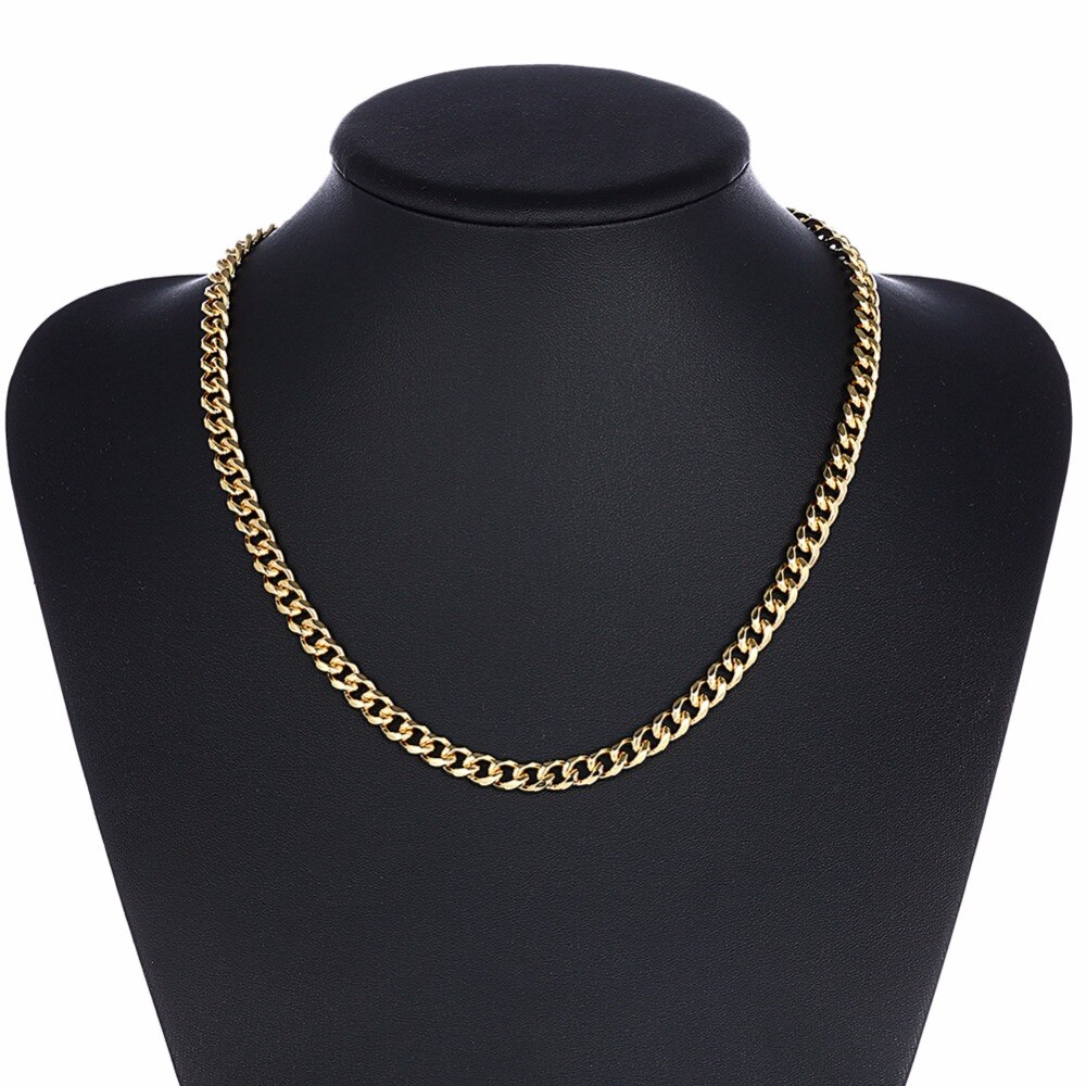 7 Mm Mannen Vrouwen 585 Goud Kleur Ketting Curb Cubaanse Kettingen 20 Inchs 50 Cm Mannelijke Sieraden Collares Choker Kolye colar De Ouro