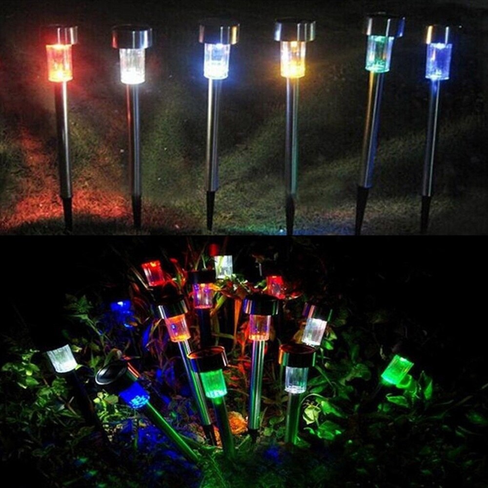1 Stuk Led Solar Path Light Outdoor Garden Gazon Rvs Pathway Licht Grond Spot Lamp