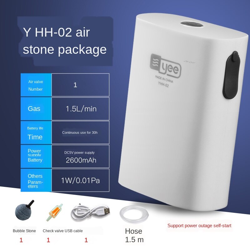 USB Air Pump Outdoor Fishing Household Portable Aeration Pump Small Rechargeable Ultra-quiet Oxygen Pump Energy Saving: 004