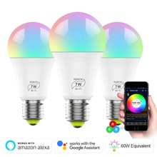 1pcs RGB LED Lamp 4.5W 7 W 11W E27 Wifi Smart Lamp Compatibel IOS/Android App controle Werk met Alexa Google Assistent