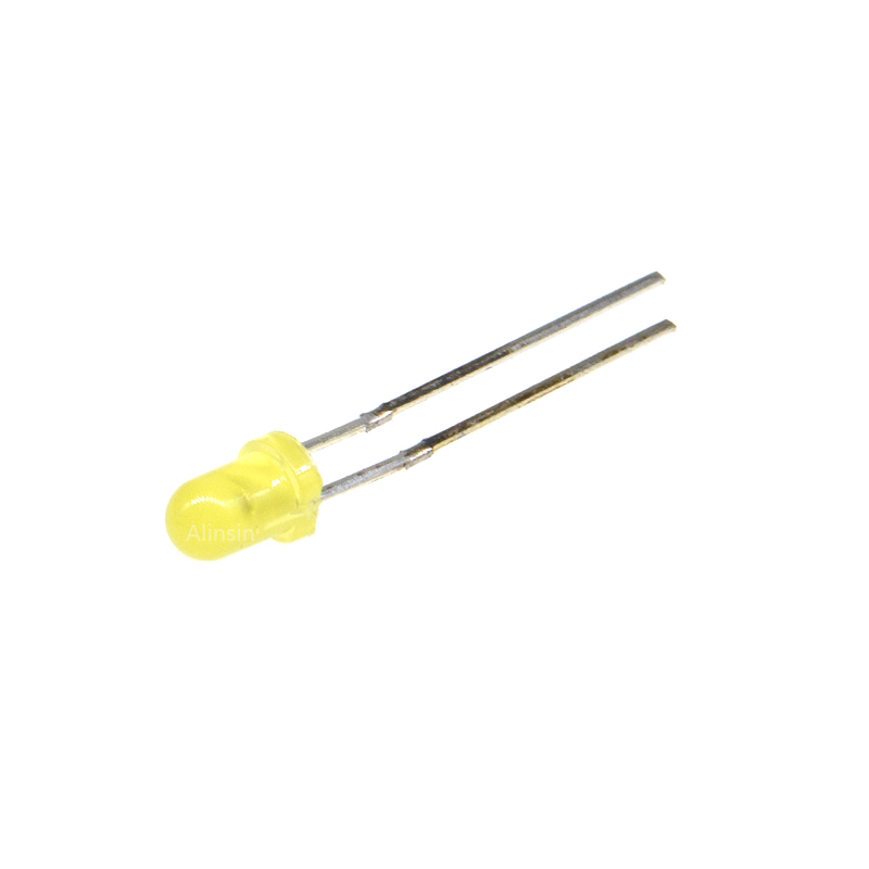 100Pcs F3 3Mm Led Light Emitting Diode Kit Warm Wit Rood Blauw Groen Uv Oranje Geel Roze Kleur bulb Lamp Set 2V 3V Pcb: yellow