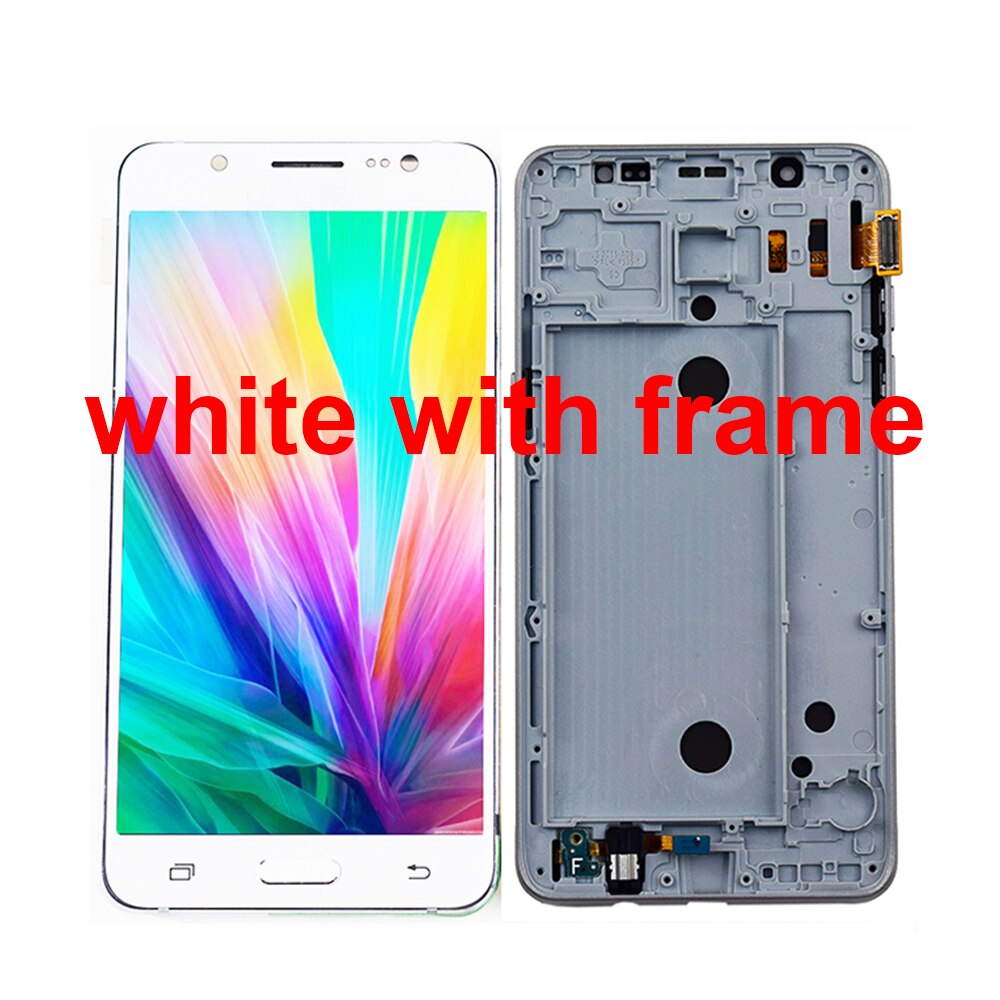 Pour Samsung Galaxy J5 écran LCD J510 SM J510F J510FN J510M J510Y/DS panneau LCD + cadre d'assemblage de numériseur d'écran tactile: white with frame