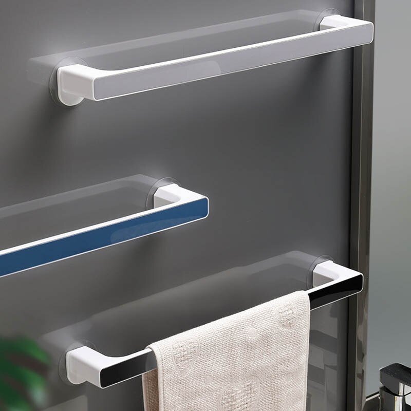 Soporte de toalla adhesiva para baño, colgador de toallas montado en la pared, estante de barra de toalla para baño, gancho colgante, organizador de baño