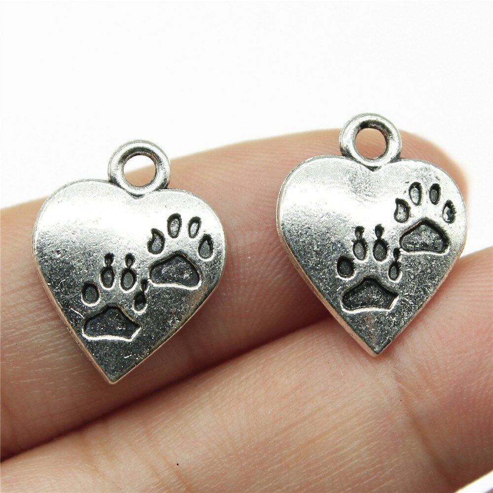 20pcs Charms Dog Paw Tibetan Bronze Silver Color Pendants Antique Jewelry Making DIY Handmade Craft: Antique Bronze Plated