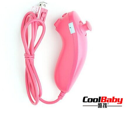 Bezprzewodowy pilot do konsol Nintendo i Wii, zdalne sterowanie, joystick, gamepad, 2 w 1, wbudowany system motion plus: Left pink