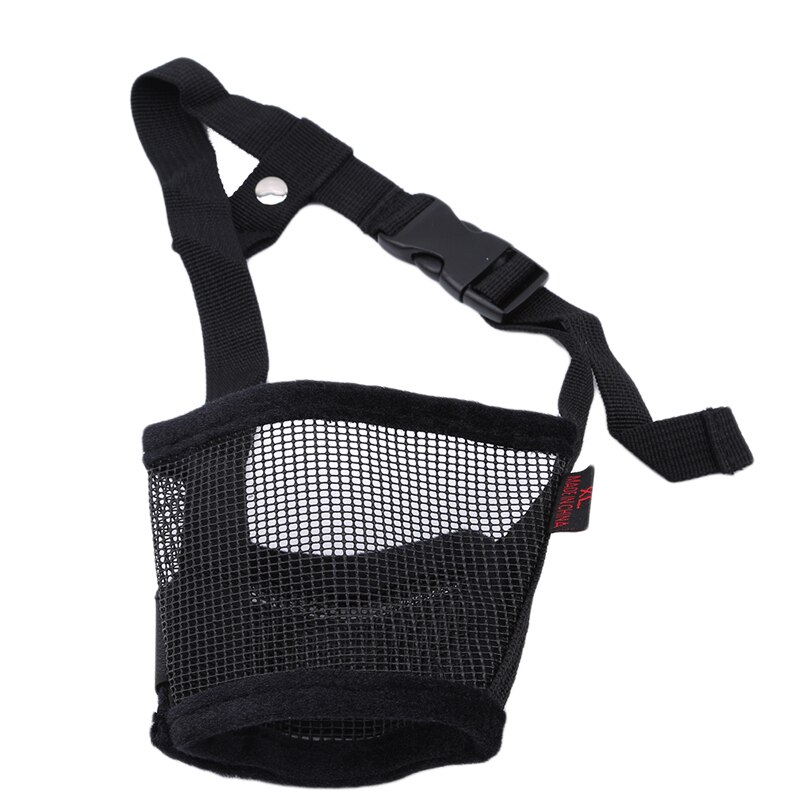 Pet Dog Adjustable Anti Bite Muzzle Mask Dogs Anti Barking Mesh Mouth Snouts Grooming: black XL